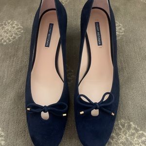 Navy suede Stuart Weitzman pumps